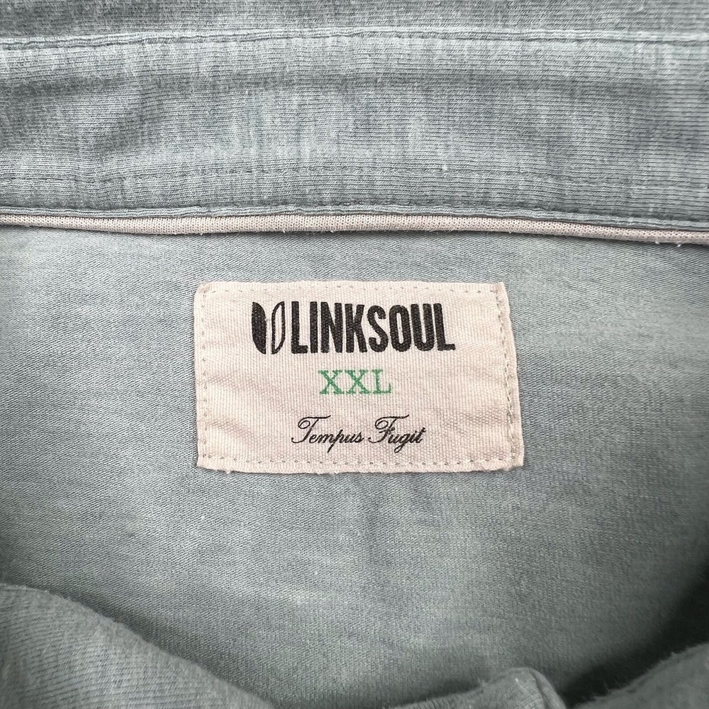 Linksoul Short Sleeve Golf Polo Shirt Mens Size 2XL Light Blue - Picture 10 of 13